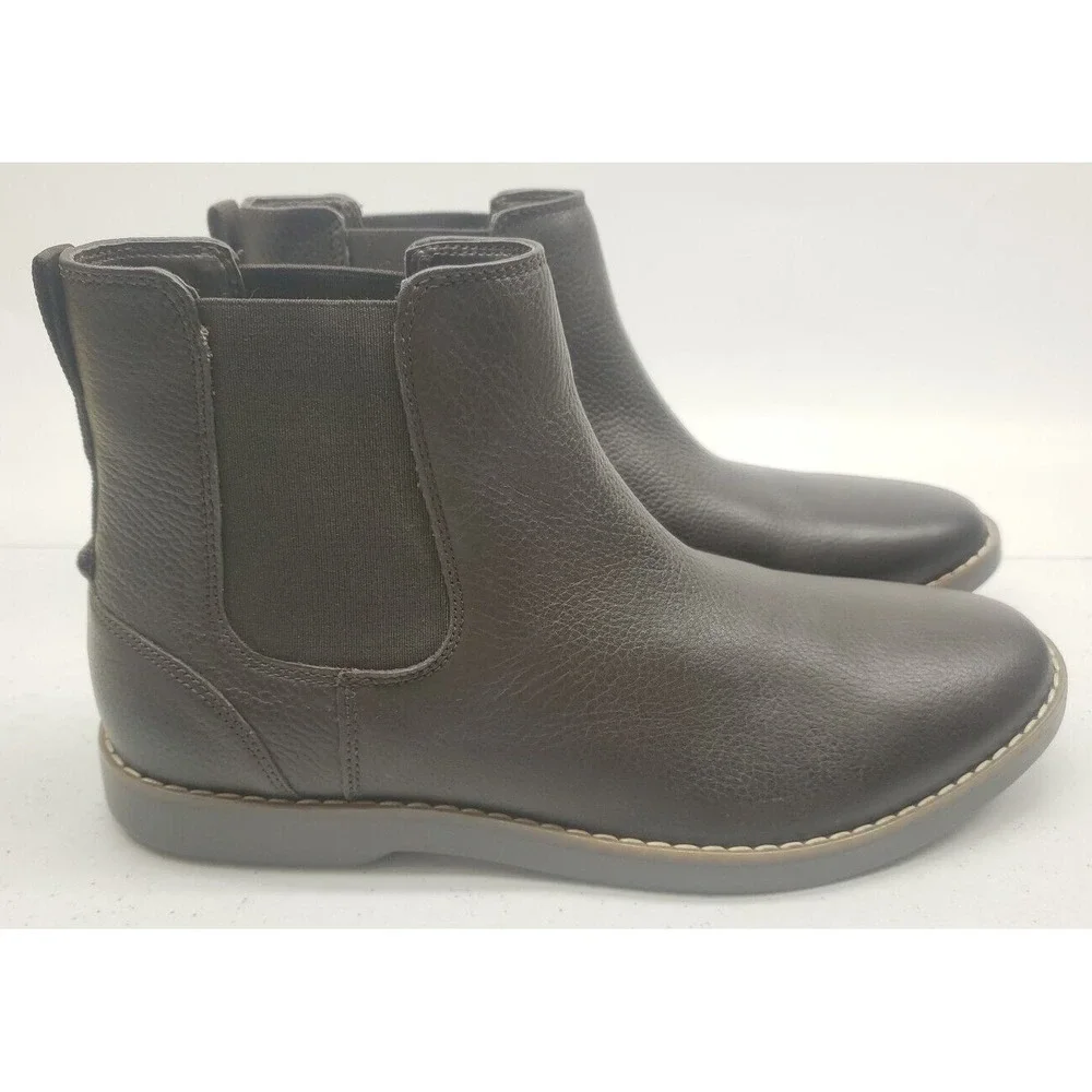 Sperry Men's‎ Newman Leather Chelsea Boots Brown STS25406 Size 9M New/Blem